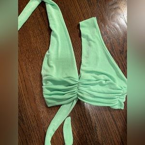 Green halter top